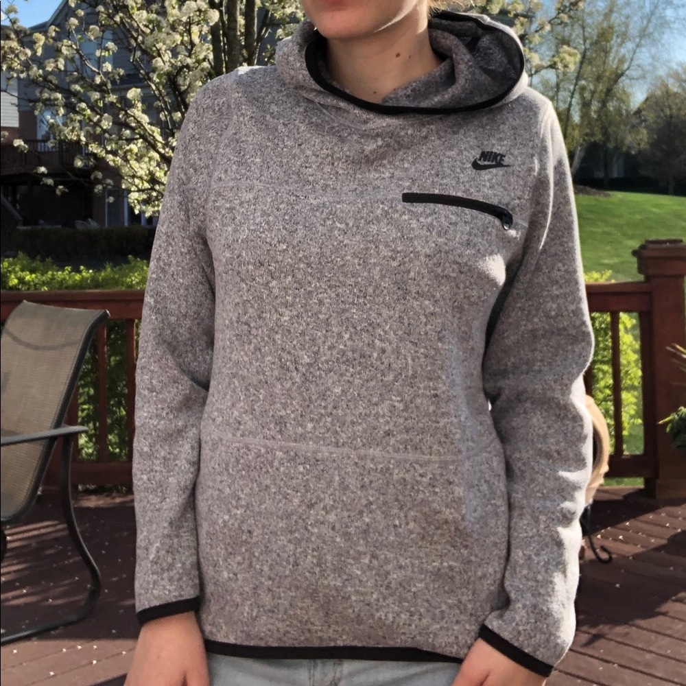 Nike Heathered Grey Funnel Nike Hoodie